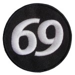 Number 69 biker patch
