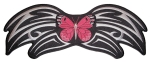 Pink butterfly tribal patch
