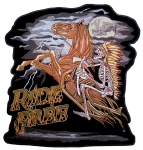 Biker patch skeleton horse rider