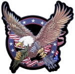 Patriotic bald eagle with arrows patch