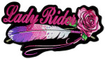 Rose and feather lady rider biker patch
