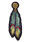 Teal colored Indian feathers patch