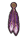 Pink Indian feathers biker patch