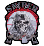 Patriotic sniper skull military patch