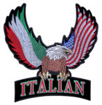 patriotic american eagle with italian flag