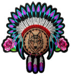 Ladies Native American Indian wolf patch