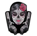 Sugar skull with two guns patch
