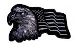 Silver Eagle US Flag Facing Left Biker Patch