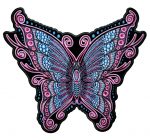 pink and blue sparkling butterfly biker patch