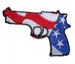 patriotic pistol facing left biker patch