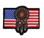 patriotic native american dream catcher flag biker patch