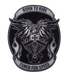 mens born to ride motorcycle biker patch