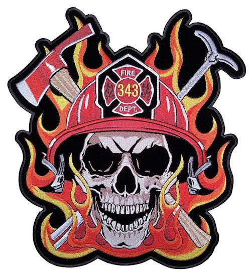 Fireman, firefighter biker patches