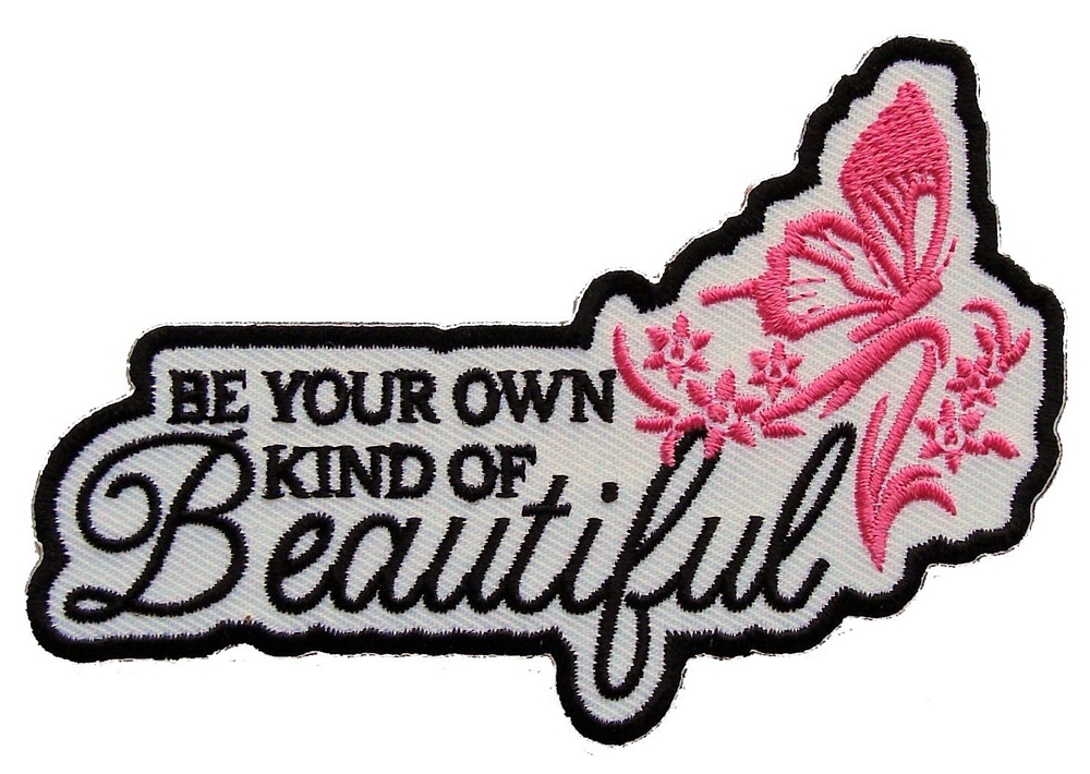 Ladies Be Your Own Beautiful Bluebirds Roses Embroidered Biker Patch Medium