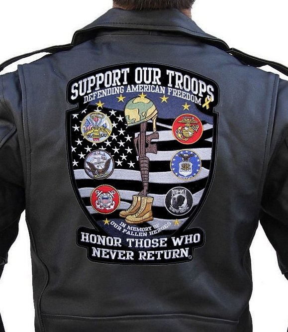 ARMY VETERAN Large Embroidered Biker Patch