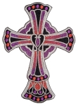Stained glass patch cross