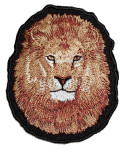 Brown lion head patch