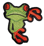 Green and orange tree frog patch