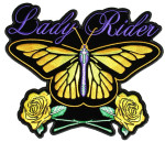 Lady rider yellow butterfly and roses patch