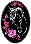 Horse and roses patch