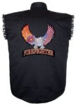 patriotic eagle firemen sleeveless biker shirt