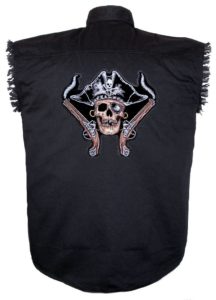 pirate skull sleeveless biker shirt