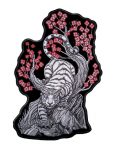 White tiger and flowers biker patch