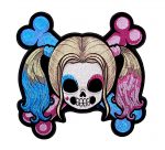 ladies skull and crossbones day of the dead patch