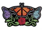 colorful butterflies and rose patch