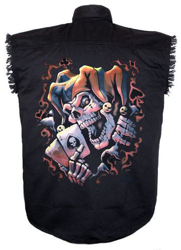 jester black twill biker shirt