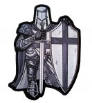 christian crusader with sword and shield