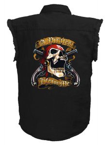 pirates life black denim shirt