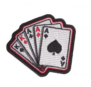 full house playing cards biker patch