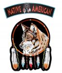 native American dreamcatcher wolf patch