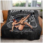 body shop pin up babe minky throw blanket