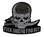 FAFO skull biker patch